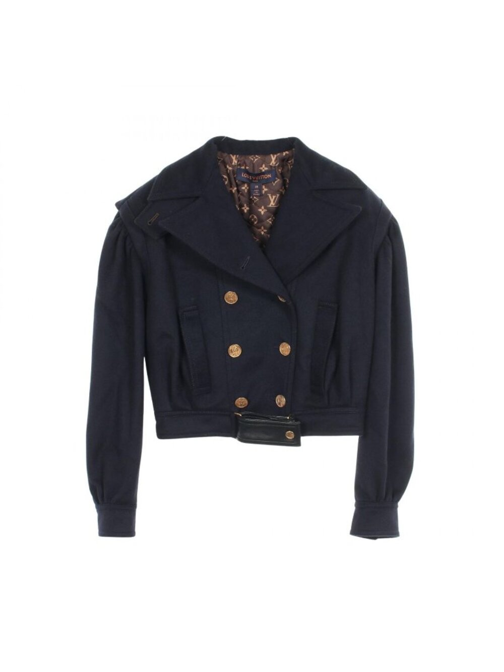 Louis Vuitton Lining Monogram Double Breasted Short Cashmere Jacket